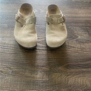 Birkenstock Cream Suede Mules